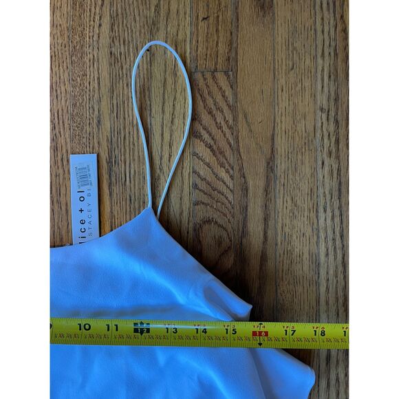 NWT Alice + Olivia White Spagetti Strap Y2K Mini Dress MSRP $295  Women's Size 2 - Picture 9 of 12